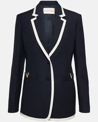 Valentino Garavani Blazer in crêpe di lana e seta Blu