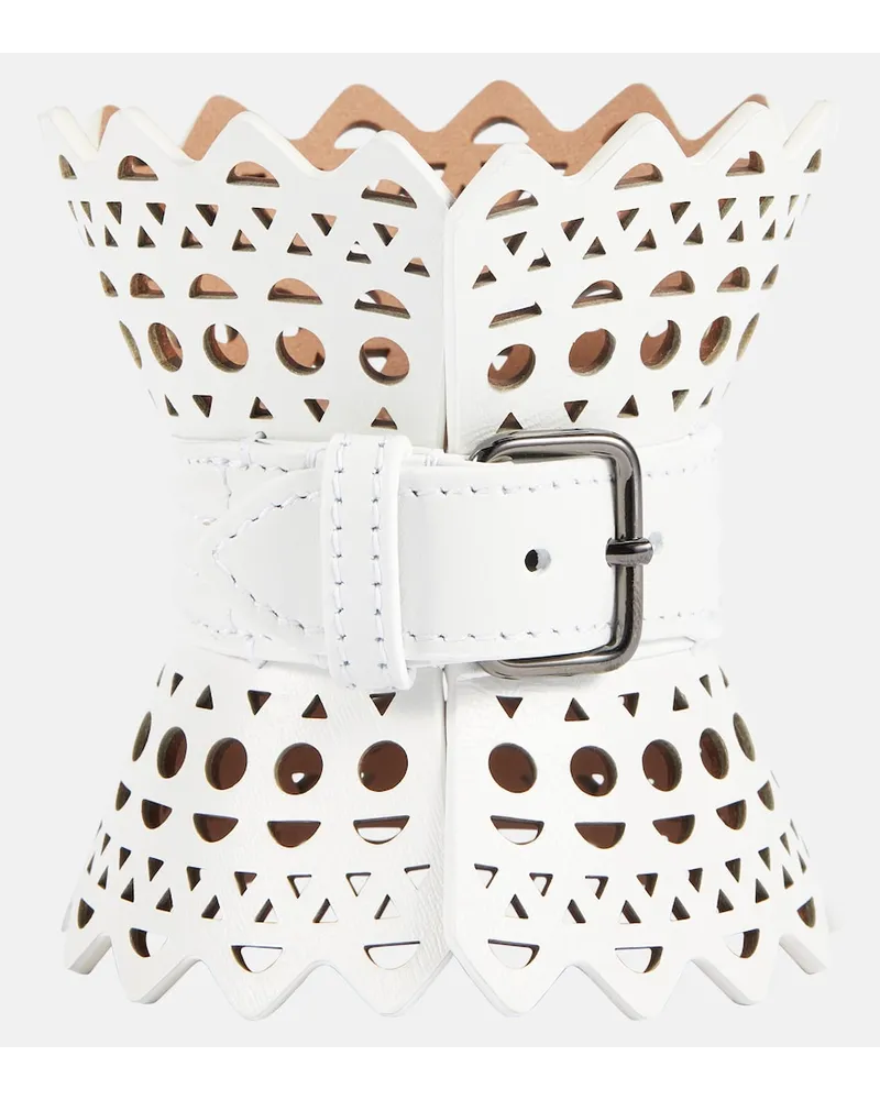 Alaïa AlaÃ¯a Bracciale Vienne in pelle Bianco