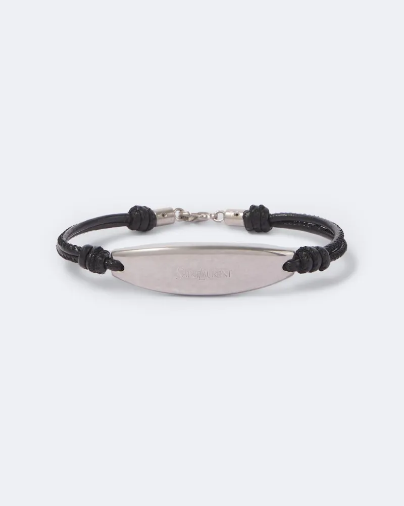 Saint Laurent Bracciale in pelle Nero