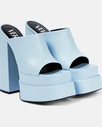 Versace Sandali in pelle con plateau Blu