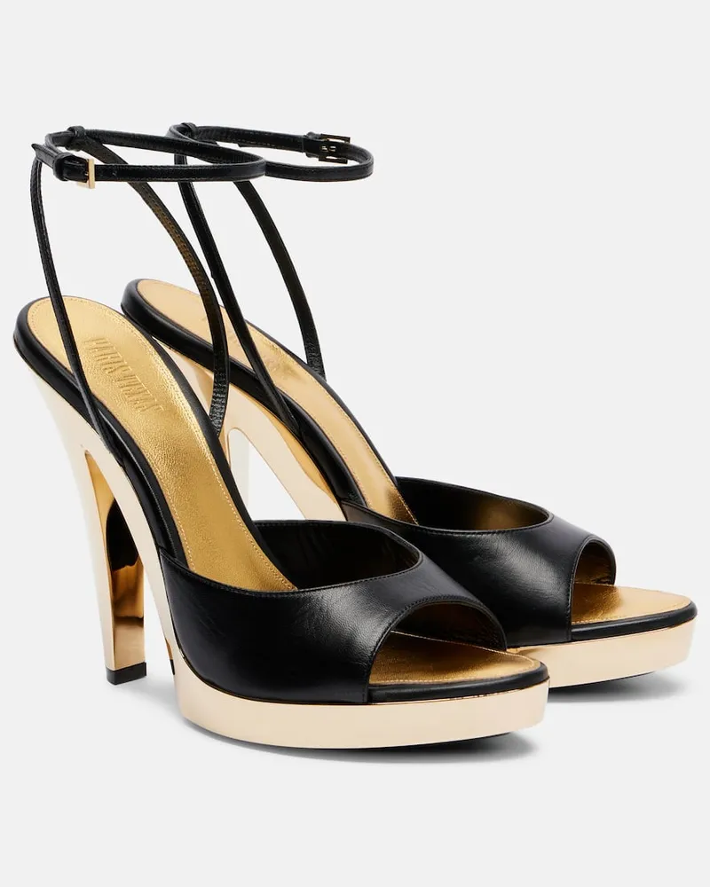 Paris Texas Sandali Gala in pelle con plateau Nero