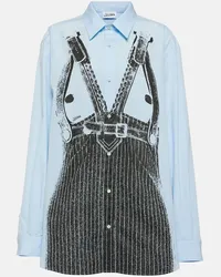 Jean Paul Gaultier Camicia oversize in popeline di cotone Blu