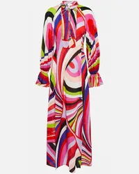 Emilio Pucci Abito lungo Iride in cotone con stampa Multicolore