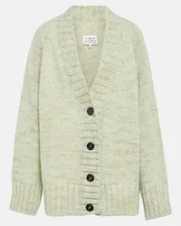 Maison Margiela Cardigan in alpaca, cotone e lana Verde