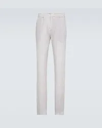 Loro Piana Pantaloni regular Gadd in lino Bianco