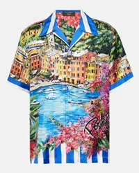 Dolce & Gabbana Camicia Portofino in seta con stampa Multicolore