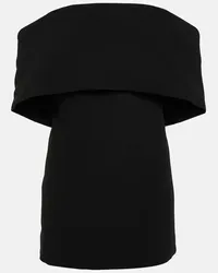 Totême Top in crêpe con scollo bardot Nero