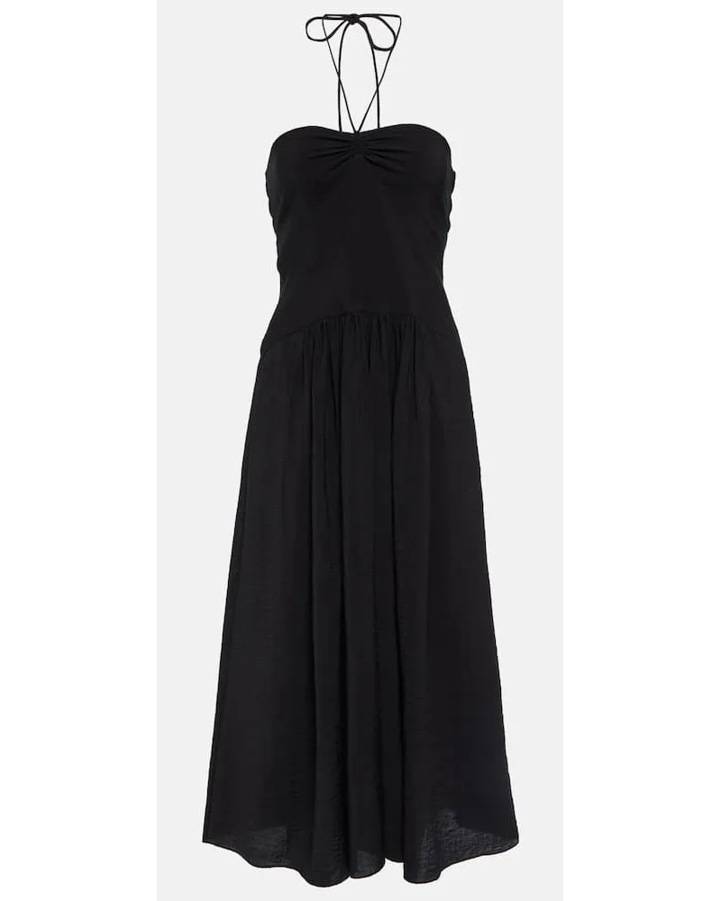 Vince Abito midi in voile con ruches Nero