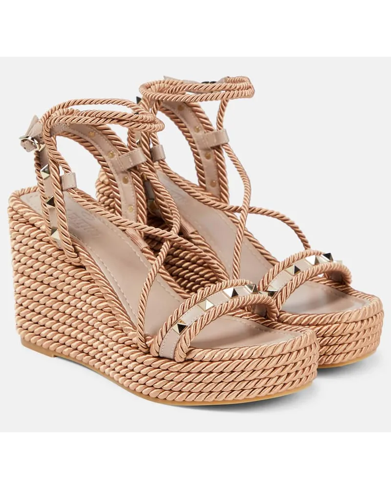 Valentino Garavani Sandali espadrillas Rockstud Marrone