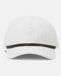 Brunello Cucinelli Cappello da baseball in lino e cotone Bianco