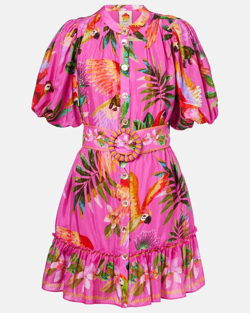 FARM Rio Abito midi in misto cotone con stampa Multicolore