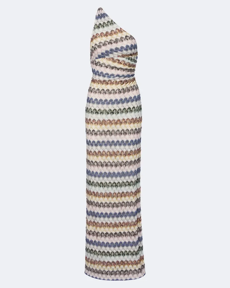 Missoni Abito lungo in lamé monospalla Multicolore