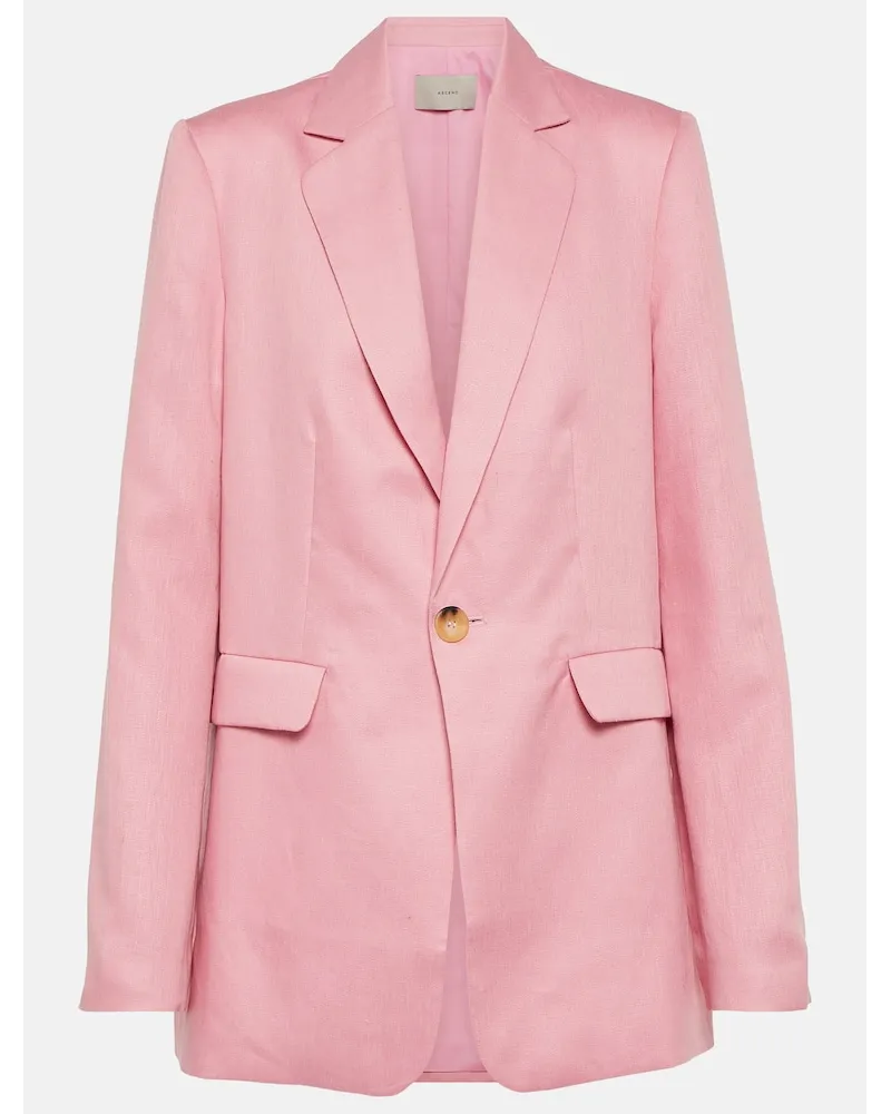 ASCENO Blazer monopetto Azores in lino Rosa