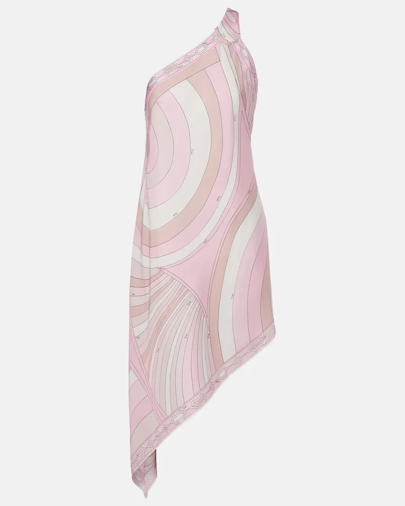 Emilio Pucci Abito corto Iride in twill di seta Rosa