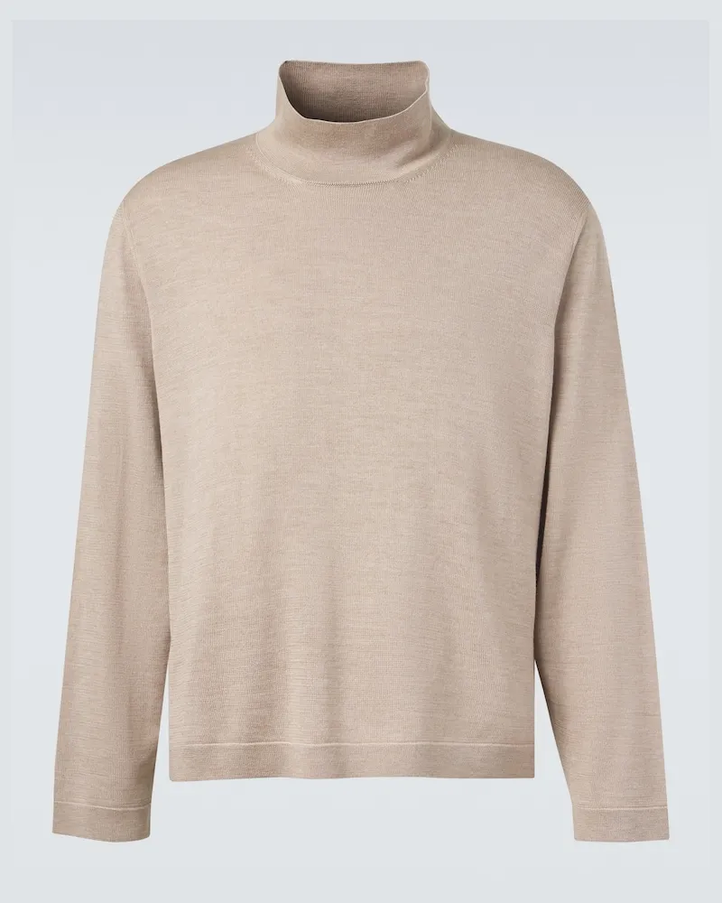 Stoffa StÃ²ffa Pullover in lana e seta a collo alto Beige