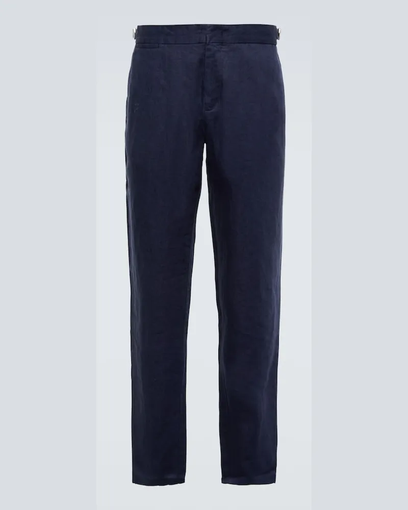 Orlebar Brown Pantaloni Griffon in lino Blu