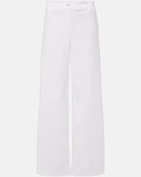 Nili Lotan Pantaloni a gamba larga Megan in twill Bianco