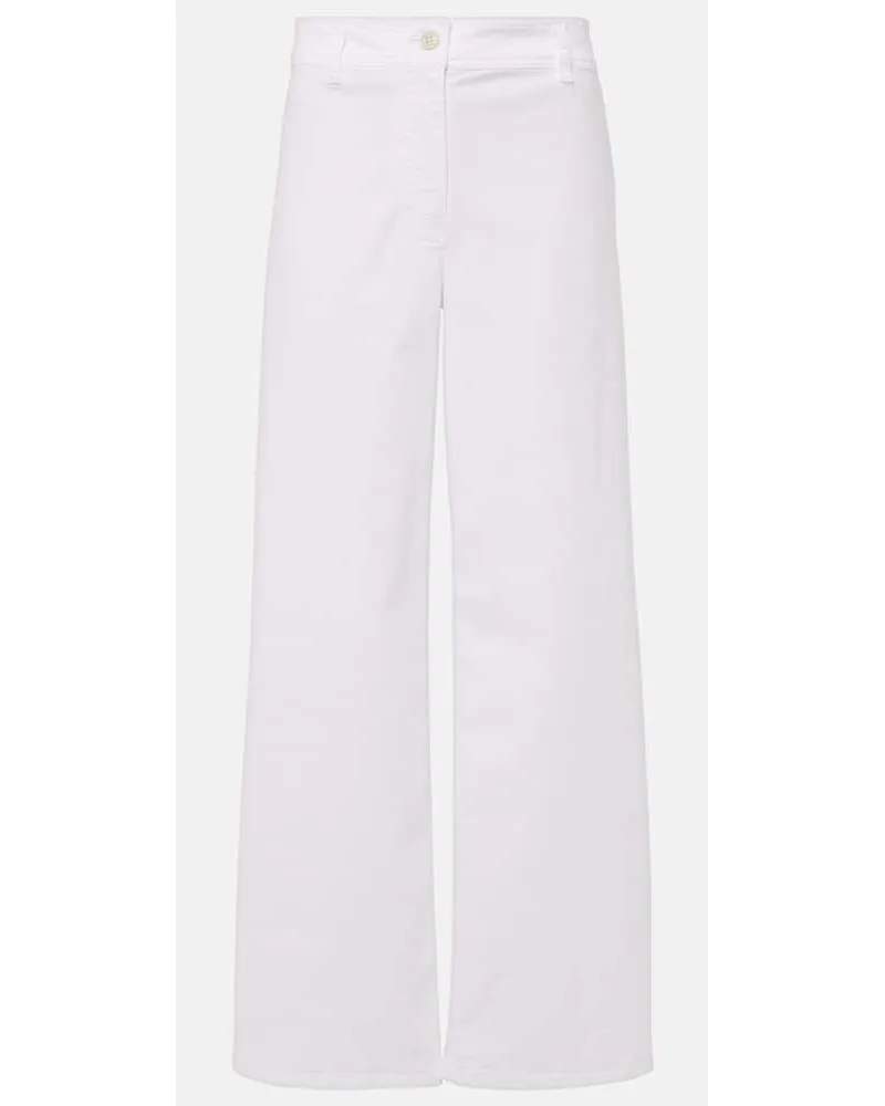 Nili Lotan Pantaloni a gamba larga Megan in twill Bianco