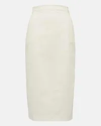 Max Mara Gonna midi Zulia in misto cotone Bianco