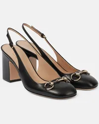 Gucci Pumps slingback Horsebit in pelle Nero