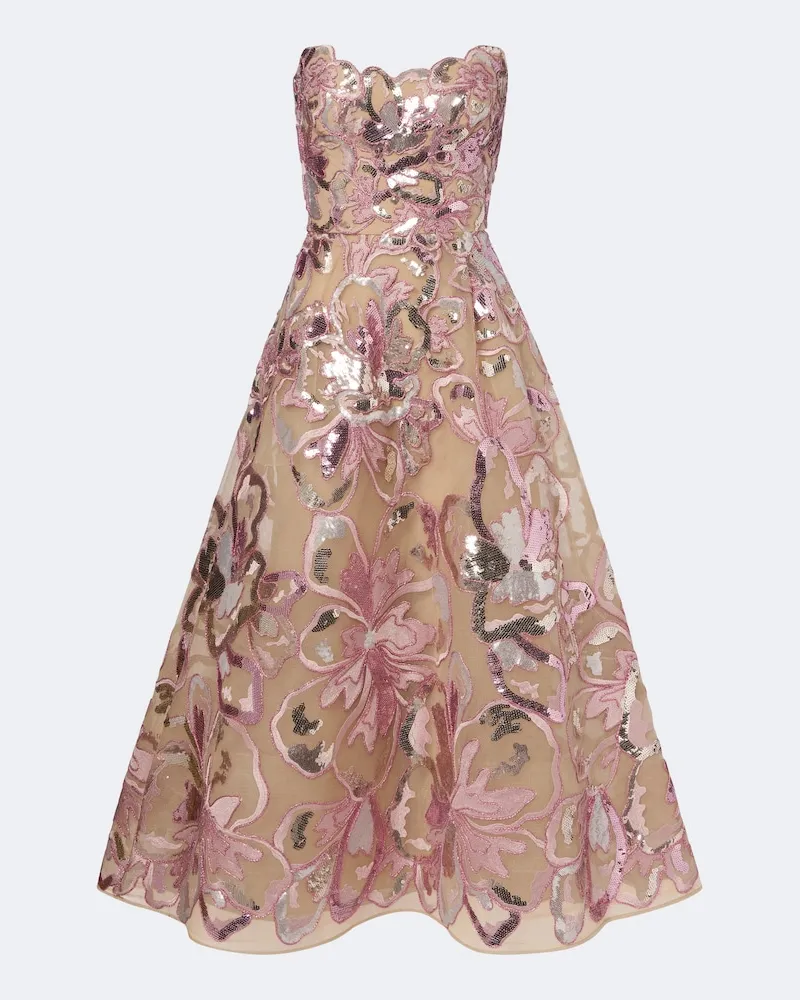 Elie Saab Abito bustier in tulle Rosa