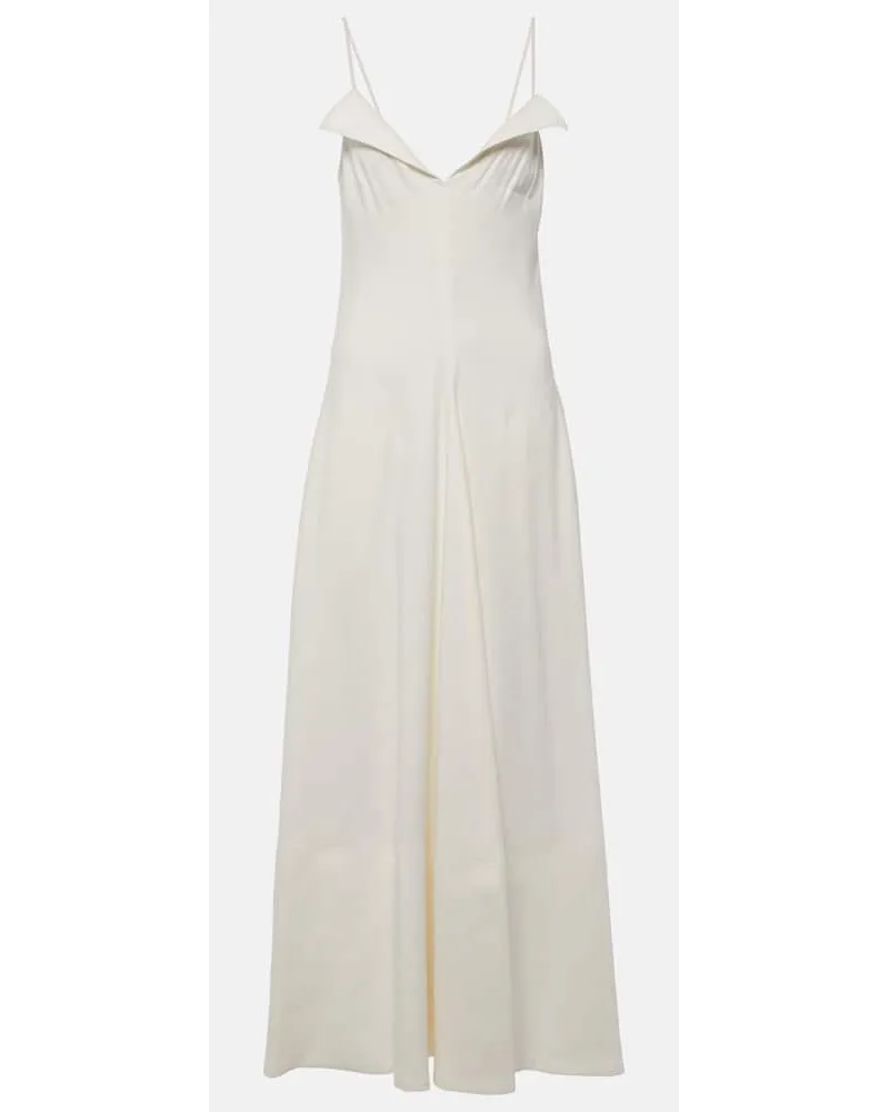 Proenza Schouler Abito midi Ruby in misto lino Bianco