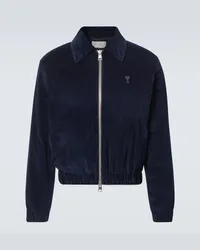 AMI Paris Giacca blouson Ami de Cœur in velluto Blu