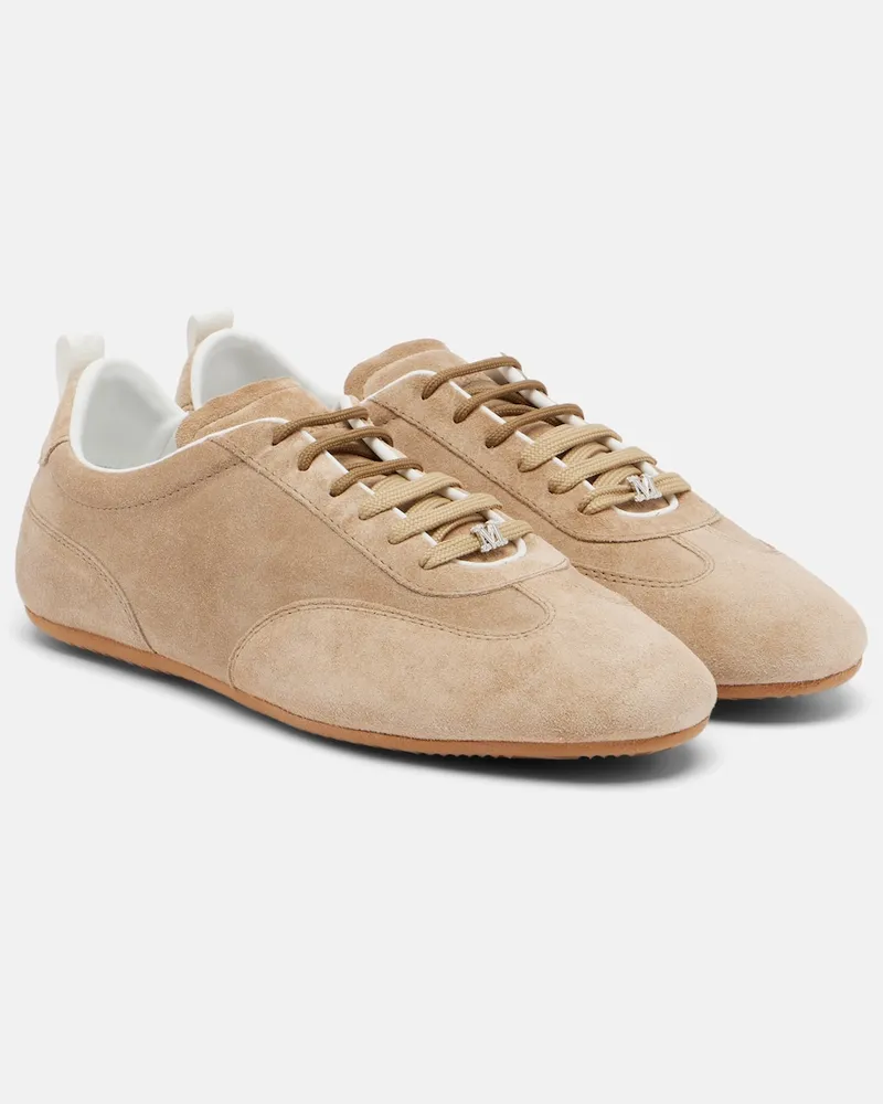 Max Mara Sneakers in suede Beige