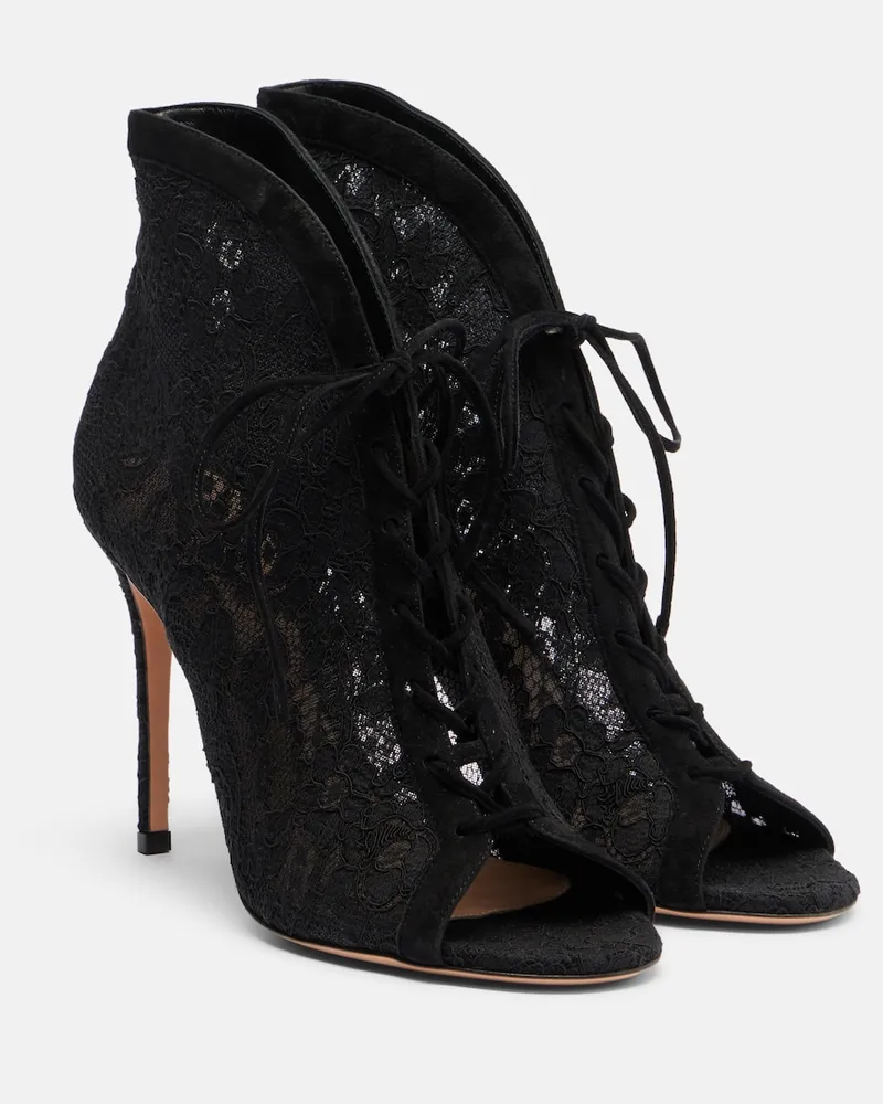 Gianvito Rossi Pumps in pizzo con camoscio Nero
