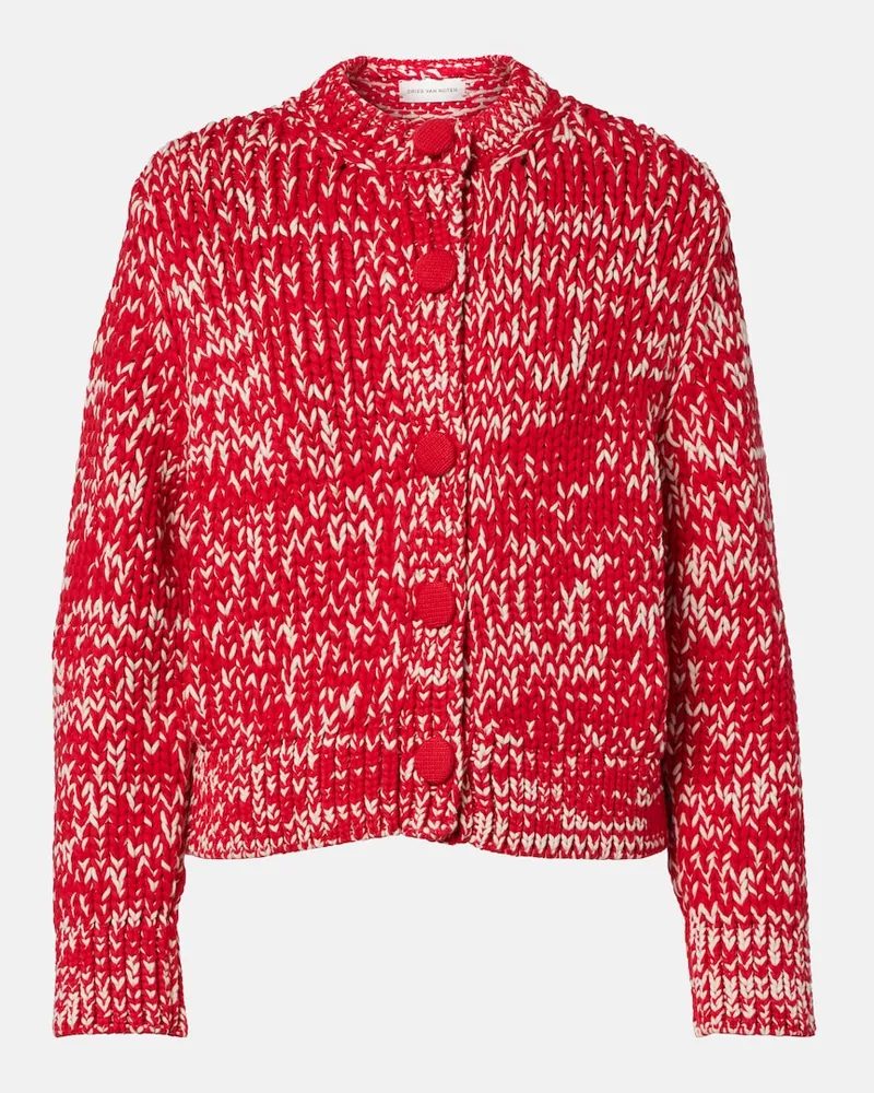 Dries van Noten Cardigan in misto cotone Rosso