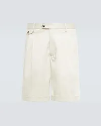 LARDINI Shorts in raso di misto cotone Beige