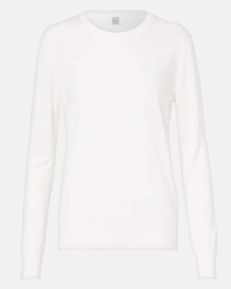 Totême Pullover in lana e seta Bianco