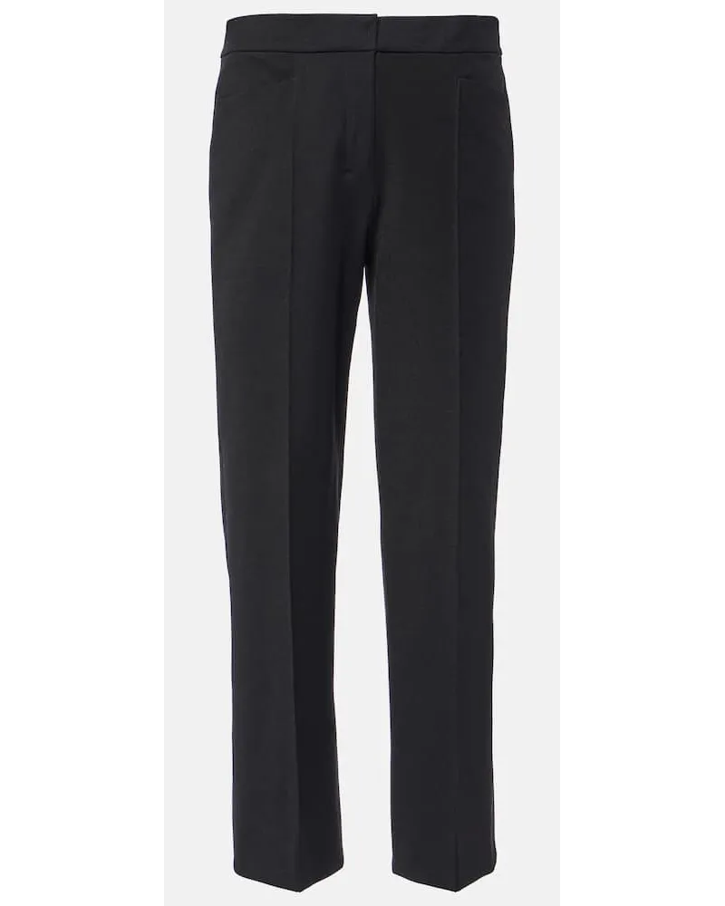 Max Mara Pantaloni regular Zemira in misto cotone Nero