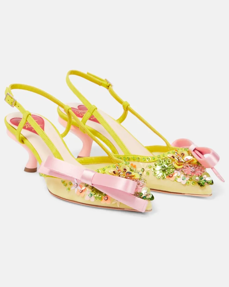 Roger Vivier Pumps slingback Virgule in raso Giallo