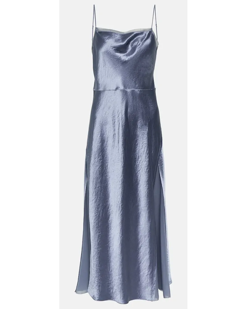 Vince Abito sottoveste in raso e organza Blu