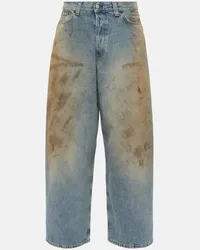 Acne Studios Jeans a gamba larga e vita media Blu