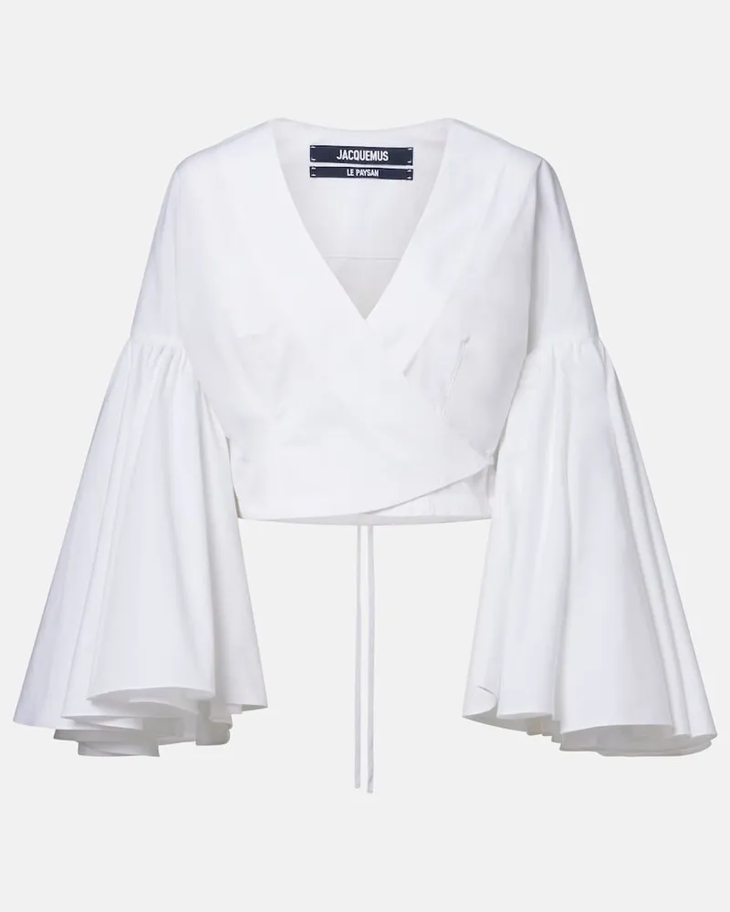 Jacquemus Top Paysan in cotone a portafoglio Bianco