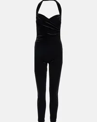 Norma Kamali Jumpsuit Cayla in velluto Nero