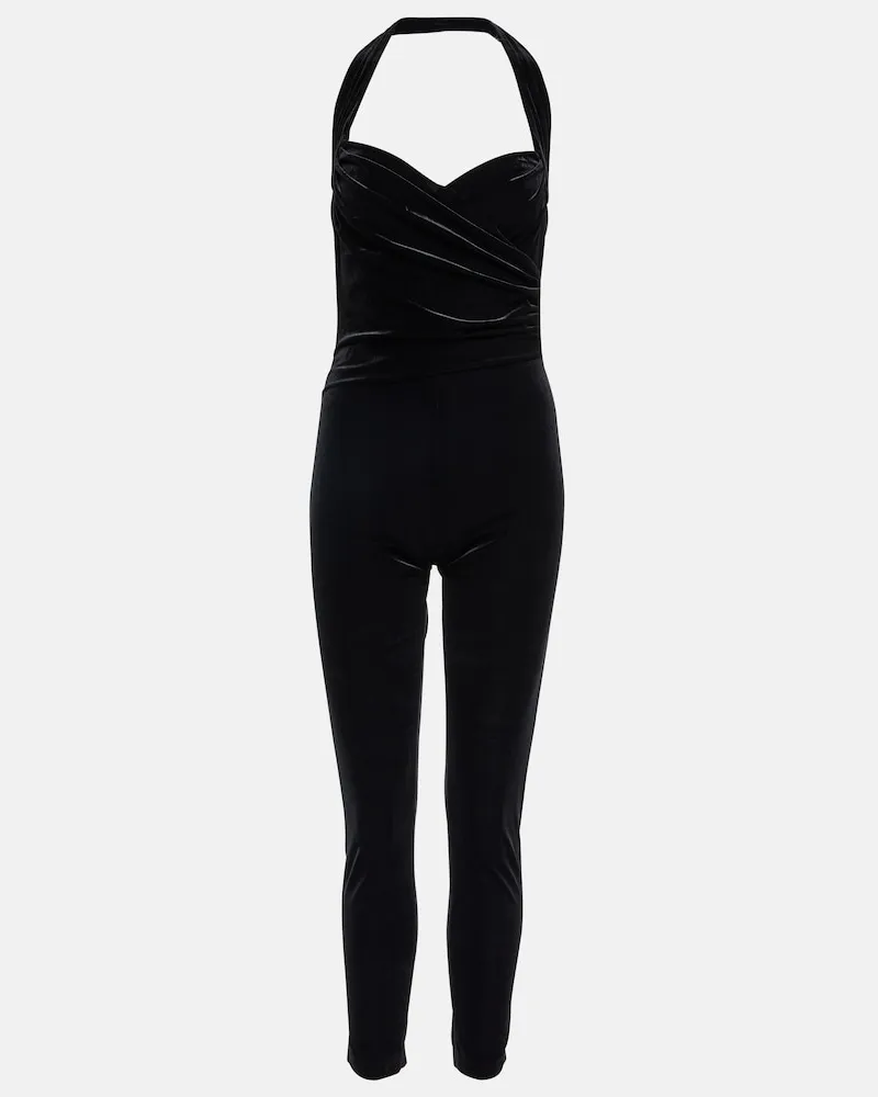 Norma Kamali Jumpsuit Cayla in velluto Nero