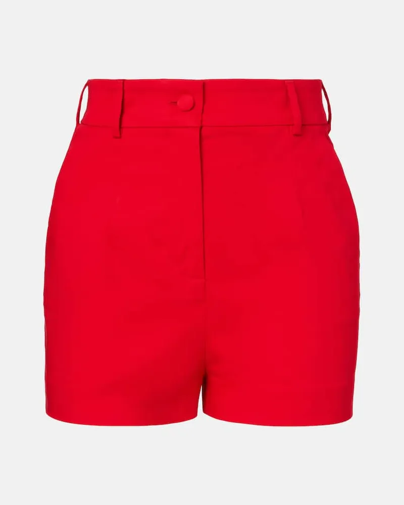 Dolce & Gabbana Shorts in misto cotone a vita alta Rosso