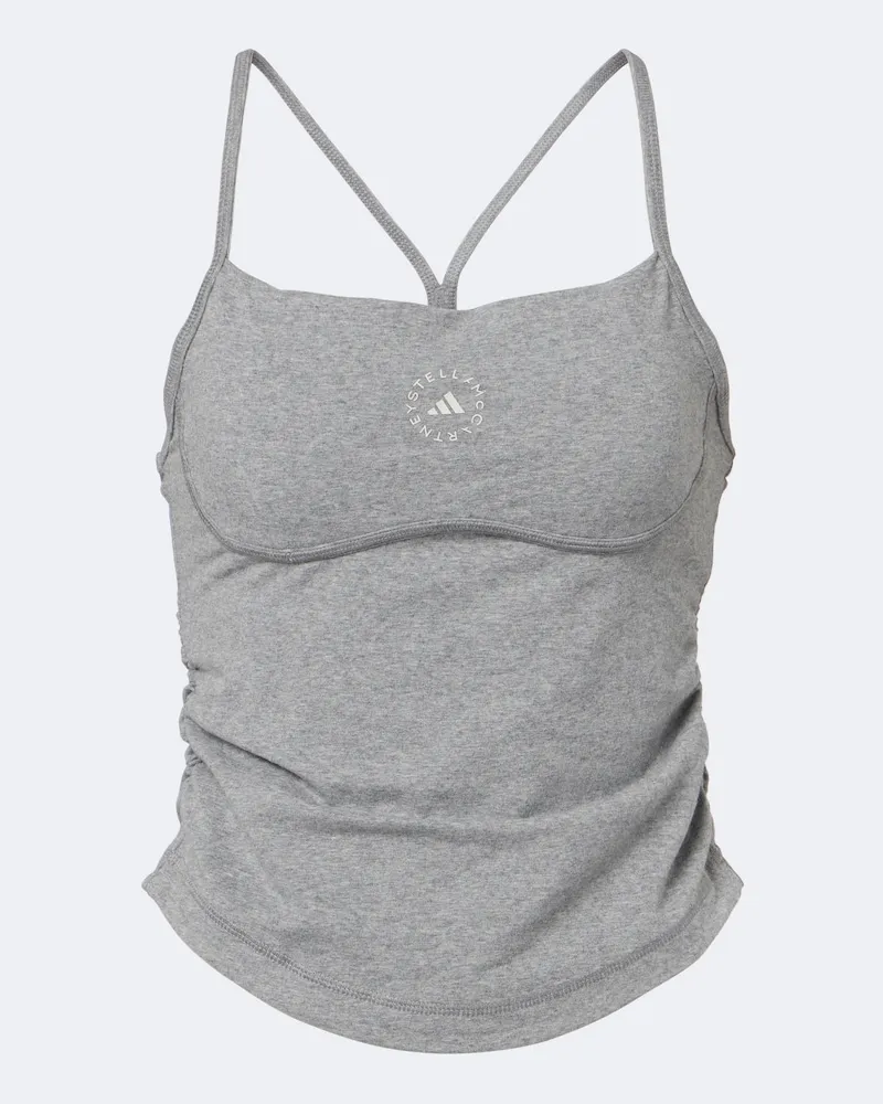 adidas Top in jersey con logo Grigio