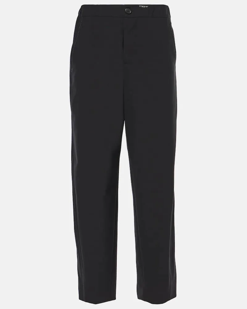 Marni Pantaloni tapered a vita alta Nero