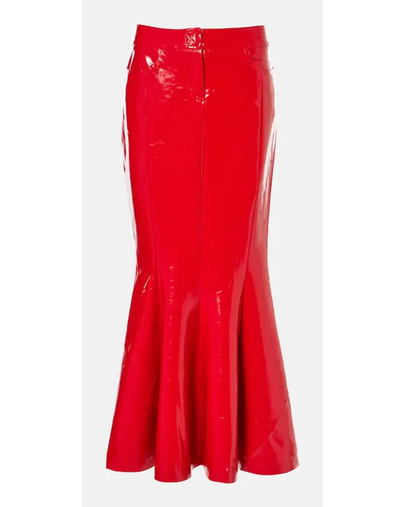 Norma Kamali Gonna lunga Jean in similpelle Rosso