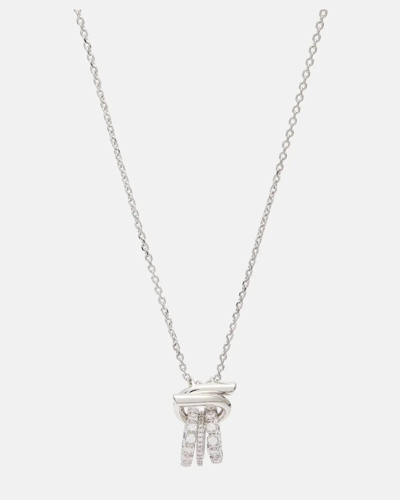 Ferragamo Collana Gancini con cristalli Argento