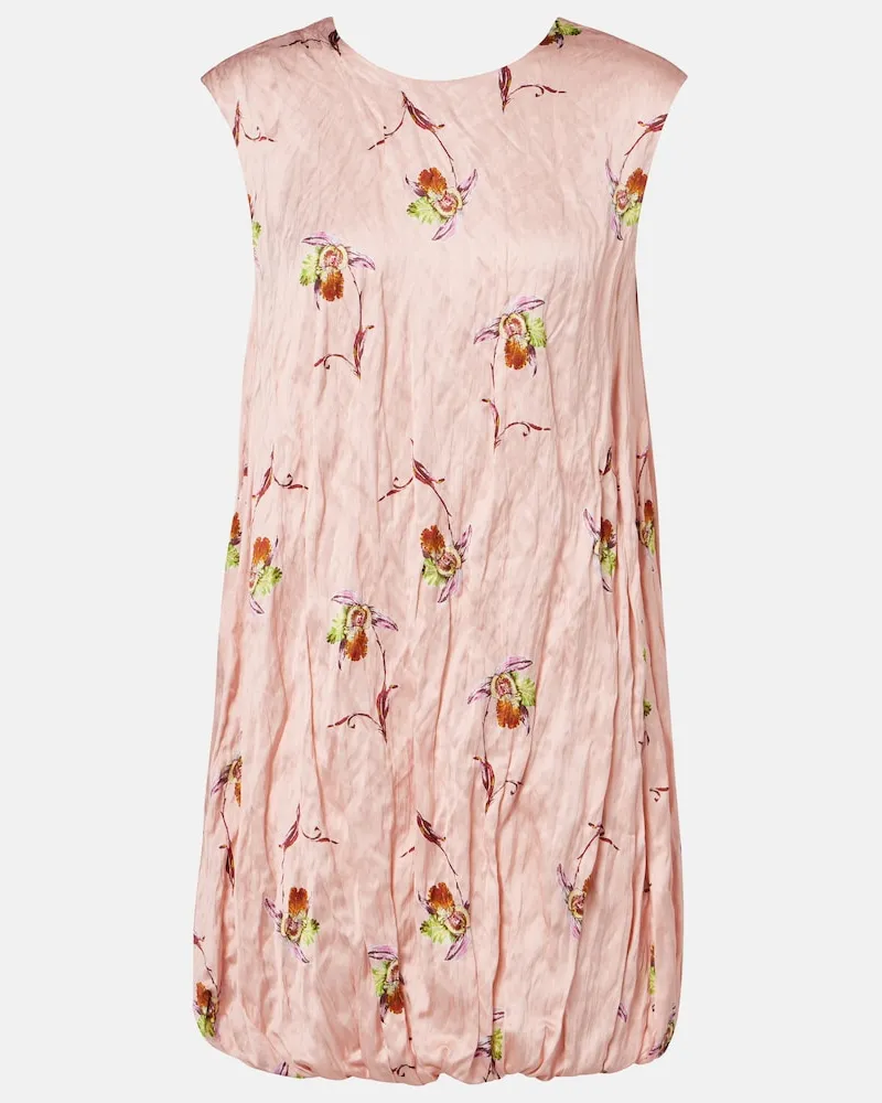 EMILIA WICKSTEAD Abito corto Meave in raso con stampa floreale Rosa