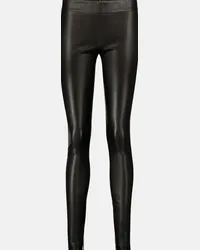 The Row Leggings Moto in pelle Nero