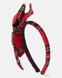 Alessandra Rich Fascia per capelli tartan Rosso