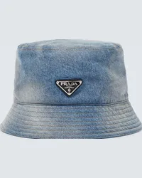 Prada Cappello da pescatore in denim Blu