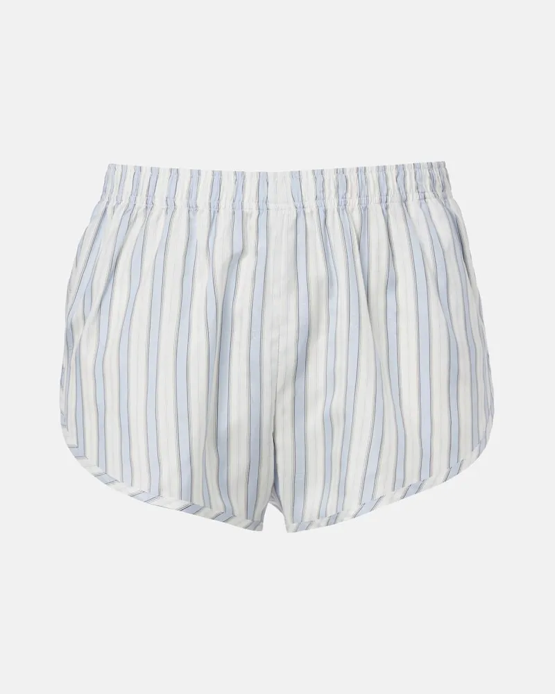 Gucci Shorts Interlocking G in seta jacquard Blu