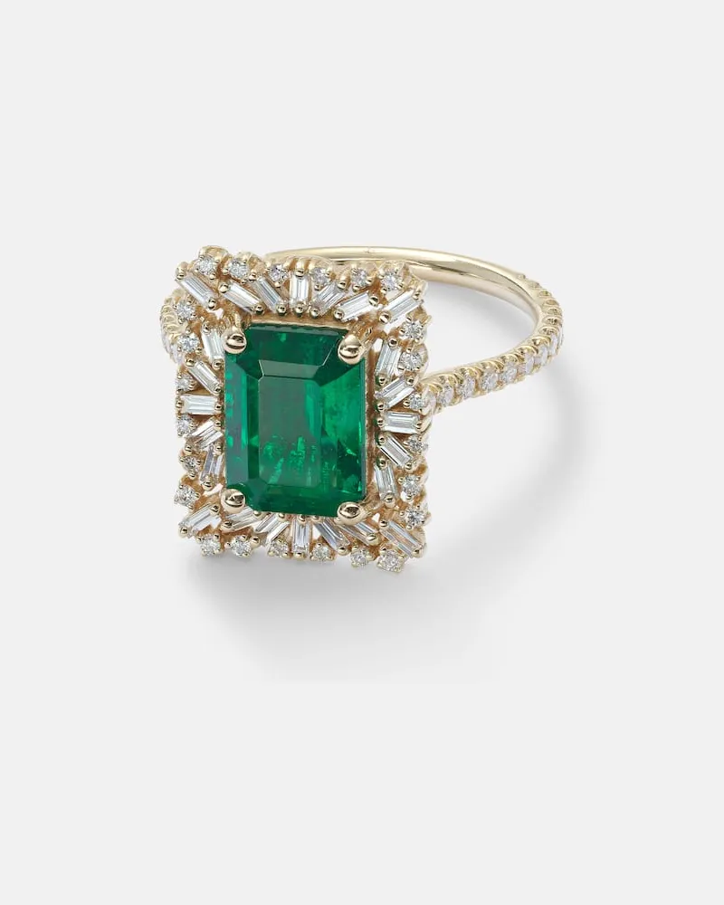 Suzanne Kalan Anello in oro 18kt con smeraldo e diamanti Oro